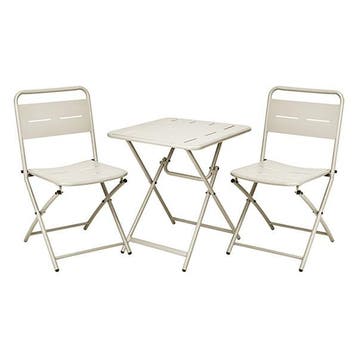 Bistroset | Gardalux | 3-delig (Inklapbaar, Staal, Beige), Tuin en Terras, Verzenden, Nieuw