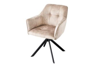 Design stoel LOFT champagne fluweel draaibaar metalen frame, Huis en Inrichting, Ophalen of Verzenden, Nieuw