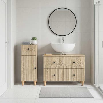 vidaXL 2-delige Badkamerkast Set ALKMAAR Sonoma Eiken, Verzenden, Nieuw