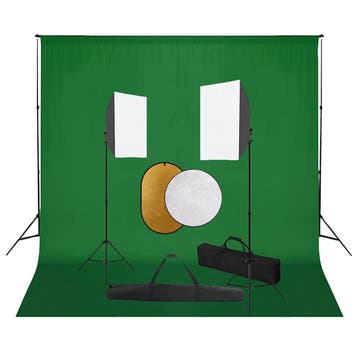 vidaXL Fotostudioset met softboxlampen, achtergrond en, Verzenden, Nieuw