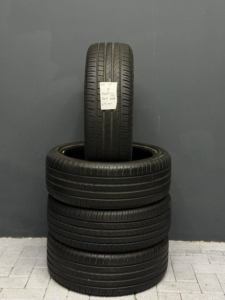 215/45/18 PIRELLI CINTURATO P7 6,7MM 4 STUKS €250,- (2018, Auto-onderdelen, Banden en Velgen, 18 inch, Zomerbanden, 215 mm, Personenwagen