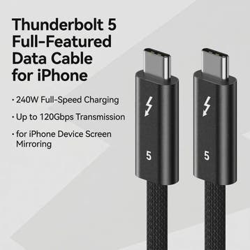 Thunderbolt 5 Kabel: 120Gbps, 240W Snelladen, 16K Video & US, Verzenden, Nieuw