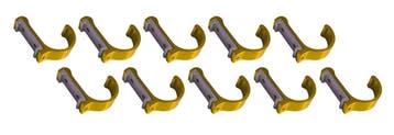 Set van 10 aluminium kledinghaken, kapstokken (gebogen, gou, Ophalen of Verzenden, Nieuw