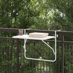 vidaXL Hangende Balkon Tafel Wit 60 x 39 x 65 cm Staal, Verzenden, Nieuw, Metaal