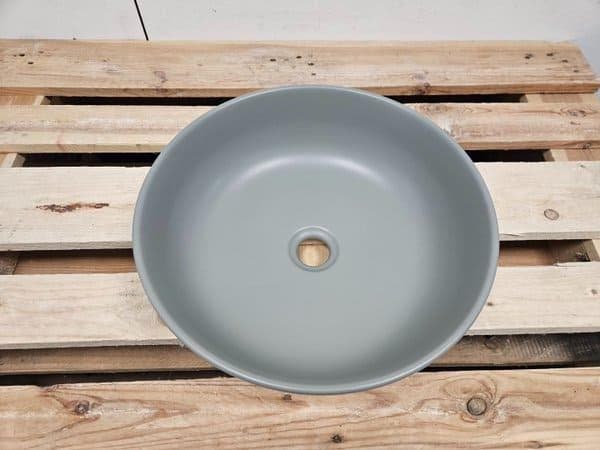 Waskom 41 x 13 cm mat donker grijs keramiek, Doe-het-zelf en Verbouw, Sanitair, Bad, Nieuw, Ophalen of Verzenden