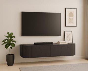 Tv meubel Novero Zwevend eiken 140 cm - Espresso bruin, Ophalen of Verzenden, Nieuw
