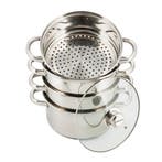 Kinghoff KH-3329 5-delige RVS stoompan Ø22 cm 4L voor alle, Ophalen of Verzenden, Nieuw