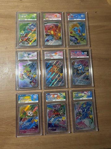 Pokémon - 9 Graded card - SEQUENTIAL SET Pokemon First, Nieuw