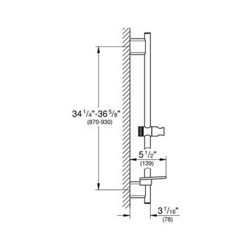 Glijstang Grohe Rainshower SmartActive 90 cm Supersteel, Ophalen of Verzenden, Nieuw