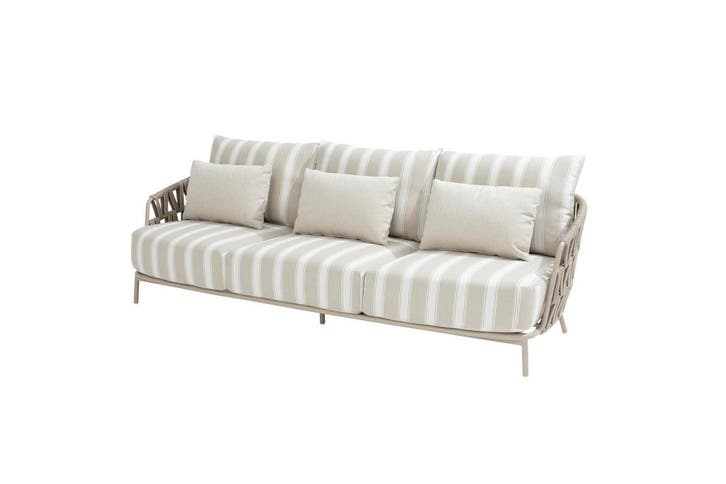 4 Seasons Outdoor Beverly 3-zits loungebank latte |, Tuin en Terras, Tuinsets en Loungesets, Ophalen of Verzenden