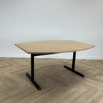 verstelbare vergadertafel 160x120 cm, beuken - zwart, Ophalen of Verzenden, Gebruikt, Bureau