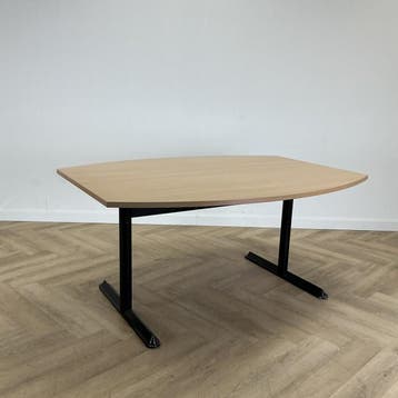 verstelbare vergadertafel 160x120 cm, beuken - zwart, Ophalen of Verzenden, Gebruikt, Bureau
