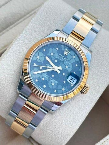 Rolex - Datejust Gold/Steel Olive Green Floral Motif Dial -, Nieuw