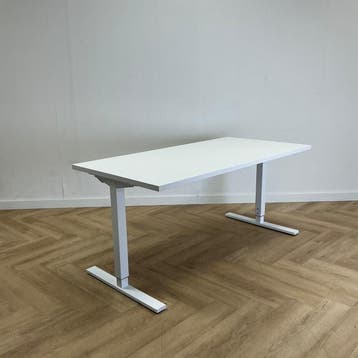 verstelbaar bureau 160x80 cm,  wit, Gebruikt, In hoogte verstelbaar, Ophalen of Verzenden, Wit