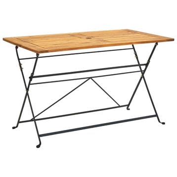 Terrastafel hout 120cm met parasolgat - 41% voordeel, Tuin en Terras, Ophalen of Verzenden, Zo goed als nieuw, Rechthoekig, Hout