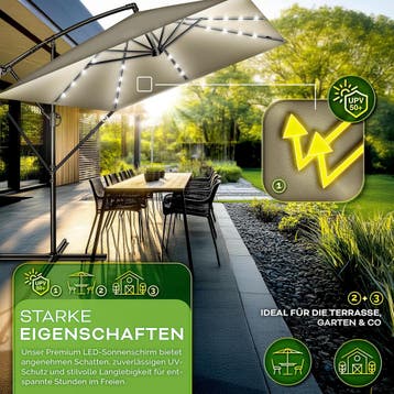Zweefparasol - Tuinparasol - Parasol 235 cm - Met voet - Met, Tuin en Terras, Parasols, Verzenden, Zo goed als nieuw