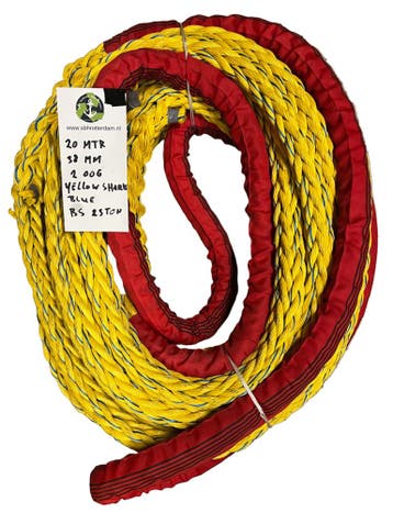 Yellow-Shark blue Meerlijn touw soepel 25MTR 36MM 2oog BS..., Verzenden, Nieuw, Lijn of Blok