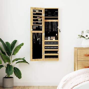 vidaXL Sieradenkast met spiegel wandgemonteerd 30x8,5x106 cm, Huis en Inrichting, Woonaccessoires | Spiegels, Verzenden, Nieuw