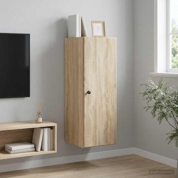 vidaXL Wandkast Sonoma Eiken 33 x 34,5 x 90 cm Bewerkt hout, Huis en Inrichting, Kasten | Overige, Verzenden, Nieuw