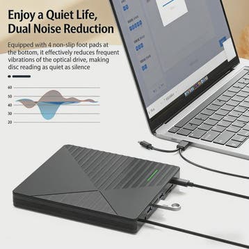 Externe CD/DVD RW Brander & Lezer - 7-in-1 USB-C & USB 3.0 D, Verzenden, Nieuw