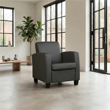 Set van 2 Leren fauteuils Joy - Toledo Antracite, Nieuw, Ophalen of Verzenden, 50 tot 75 cm, Leer