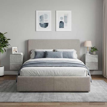vidaXL Wandbeugel Bedkast 2 st Betongrijs 34,5 x 33 x 40 cm, Minder dan 45 cm, Verzenden, Nieuw, Minder dan 55 cm