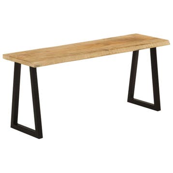 vidaXL Bankje met natuurlijke rand 105 cm massief mangohout, Huis en Inrichting, Verzenden, Nieuw, Hout