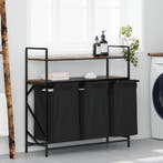 vidaXL Wasmand 3 vakken met planken gerookt eikenkleurig, Verzenden, Nieuw