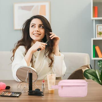 Make-uptasje corduroy roze | retourdeal 45% korting, Sieraden, Tassen en Uiterlijk, Toilettassen, Ophalen of Verzenden, Nieuw