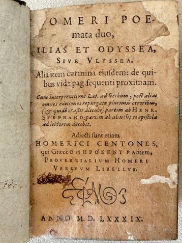 Homère - Omeri Poemata duo, Ilias et Odyssea, sive Vlyssea -