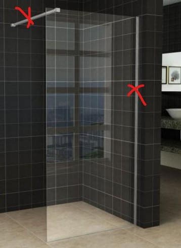 Slimline Inloopdouchewand Wiesbaden 110 x 200 cm – 8 mm Nano, Ophalen of Verzenden, Nieuw, Glas, Bad