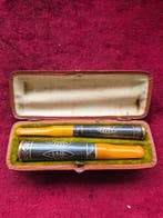 Sigarettenhouder (3) - zilveren 900 - Set amber- en zilveren, Nieuw