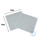Bouwplaat lichtgrijs - 19 x 19 cm - 2 stuks, Verzenden, Nieuw