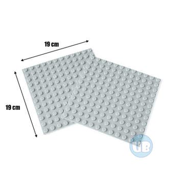 Bouwplaat lichtgrijs - 19 x 19 cm - 2 stuks, Verzenden, Nieuw