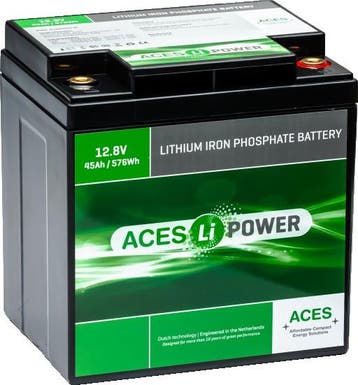 Batterij 12V 45Ah ACES LFP LiFePO4 met bluetooth, Ophalen of Verzenden, Nieuw