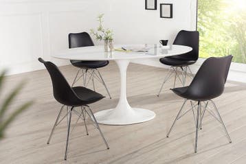 Retro stoel SCANDINAVIA MEESTERSTUK zwart chroom frame -, Huis en Inrichting, Stoelen, Ophalen of Verzenden, Nieuw
