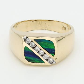 Ring - 14 karaat Geel goud Diamant (Natuurlijk), Nieuw