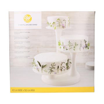 Wilton Taartstandaard 3 Etages Wit, Hobby en Vrije tijd, Taarten en Cupcakes maken, Verzenden, Nieuw