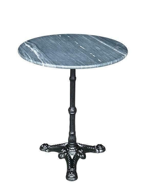 Franse bistrotafel marmer blad gietijzer onderstel 60 cm, Huis en Inrichting, Tafels | Eettafels, 50 tot 100 cm, 50 tot 100 cm