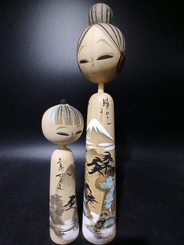Beeldje - Prachtige Set van 2 Vintage Japanse Ssaku