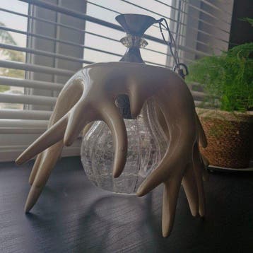 Plafondlamp - Glas, Keramiek - Vintage keramisch gewei Pe, Antiek en Kunst