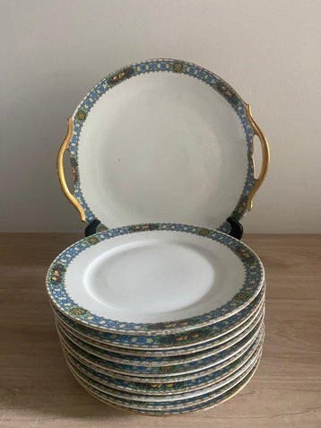 U & C France, Limoges - Dessertservies (10) - Porselein -