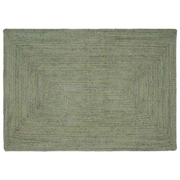 vidaXL Gebied Tapijt Olijfgroen 140 x 200 cm Jute, Verzenden, Nieuw