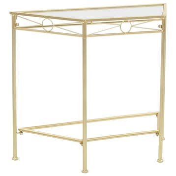 vidaXL Bijzettafel in vintage stijl 87x34x73 cm metaal goud, Verzenden, Nieuw, 60 cm of meer