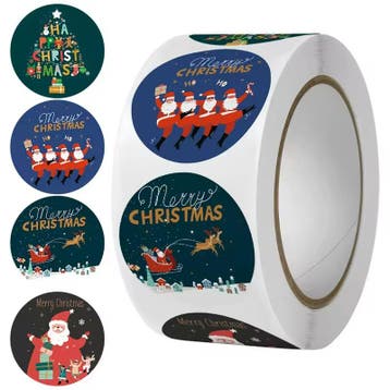500 Kerst Stickers Op Rol - 2.5cm - Kerststickers -, Verzenden, Nieuw