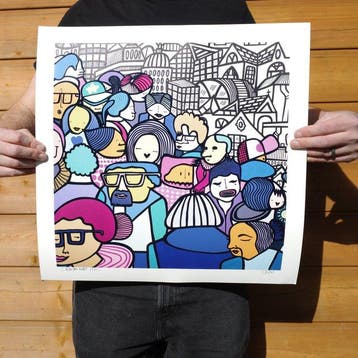 Kev Munday - Happy To Be Here - Limited Edition Giclee Print
