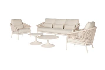 Suns Outdoor :   Santorini sofa set 3 delig  € 2295,-, Bank, 6 zitplaatsen, Teakhout, Nieuw