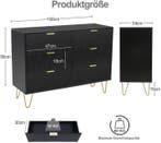 Commode - Dressoir - Ladekast - 100x34x73 cm - Zwart - UEV, Verzenden, Zo goed als nieuw