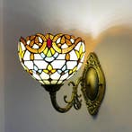 Tiffany Wandlamp Glas in Lood Vintage E27, Verzenden, Nieuw