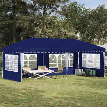 vidaXL Pop-up partytent 575 x 289 x 245 cm Blauw, Verzenden, Nieuw, Partytent